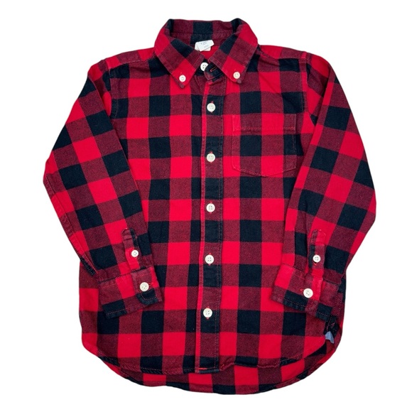 GAP Buffalo Check Flannel Button Down Shirt 5 Red Black - Picture 9 of 9